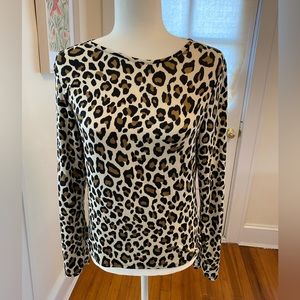 Animal print long sleeve top — M